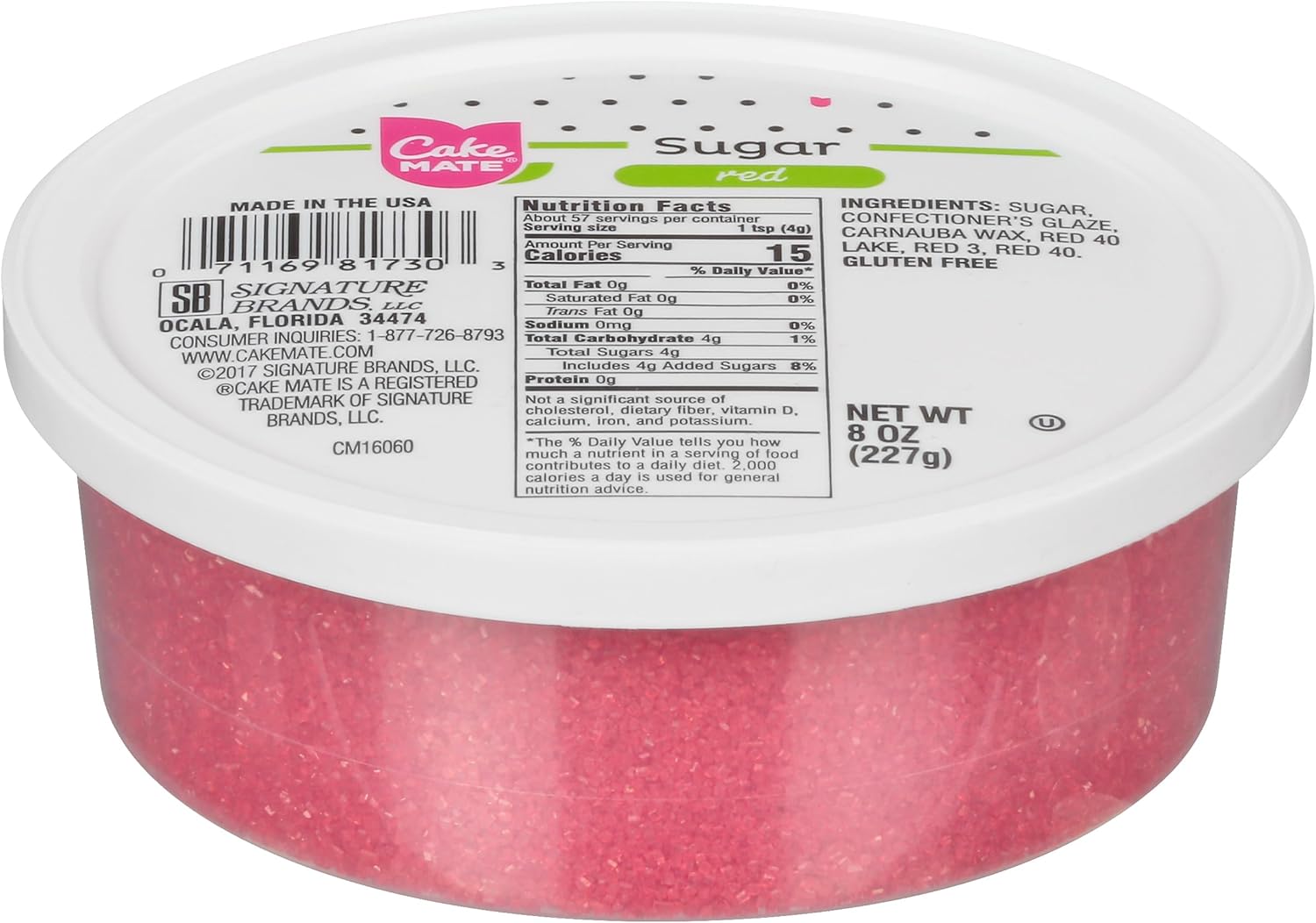 Cake Mate Red Sanding Sugar – Edible Red Decorating Sugar for Cupcakes, Cakes, Cookies & Desserts – Perfect for Cake Decorating, Holiday Treats, and Special Occasions (8 oz)