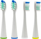 Replacement Brush Heads for Waterpik Sensonic Complete Care Toothbrush,(Models STW-03W020 White and STW-03W027 Gray) and Waterpik Sensonic Complete Care(Model CC-04CD010-1),White,4 Count,with Covers