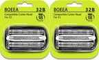 32B Shaver Head for Braun Series 3, Replacement Foil & Cutter Cassette Suitable for Braun Foil Shaver 3000s 3010s 3020s 3030s 3040s 3050cc 3070cc 3080s 3090cc 320 330 340 350cc [2 Pack]