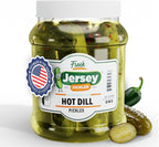 Jersey Pickles - Hot Dill (Half Gallon) - Fresh, Keto-Friendly, and Perfect for Snacks, Sandwiches, or Salads – The perfect Pickle Jars Cornichon for Families or Gatherings