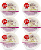 CJ Korean Cooked Rice with Black Rice, microwaveable instant fresh rice - Pack of 6 (210g each)