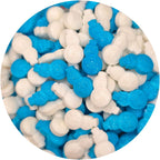 NCS Snowman Edible Sprinkles – Blue & White Christmas Cupcake, Cake & Cookie Decorations, 8 oz