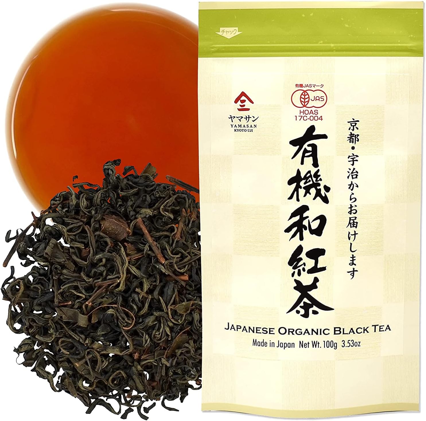 Japanese Organic Black Tea Loose Leaf, 100% made in Japan, 100g tea leaves【YAMASAN】