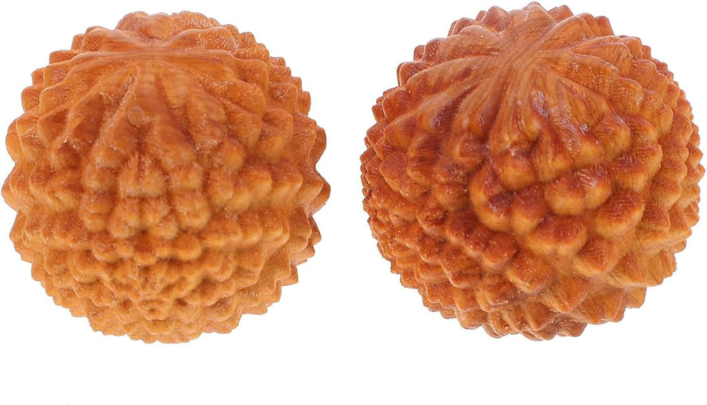 LALAFINA 2Pcs Wooden Baoding Balls Chinese Hand Exercise Massage Balls Health Cypress Meditation Tools for Hand Exercise