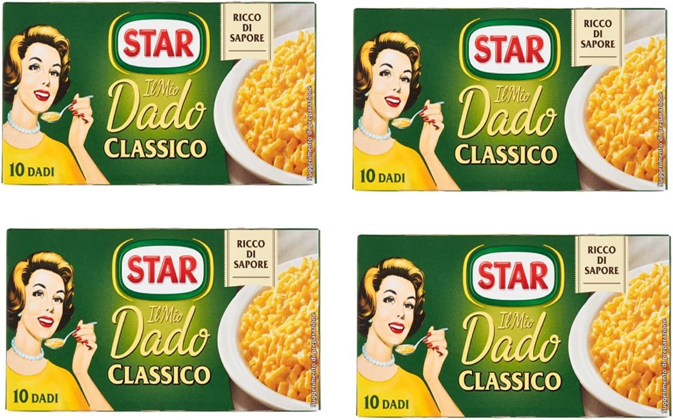 Star: "Il Mio Dado Classico" Bouillon Cubes, Classic Taste Pack of 4 10-Cubes Boxes, 10g Each Cube [ Italian Import ]