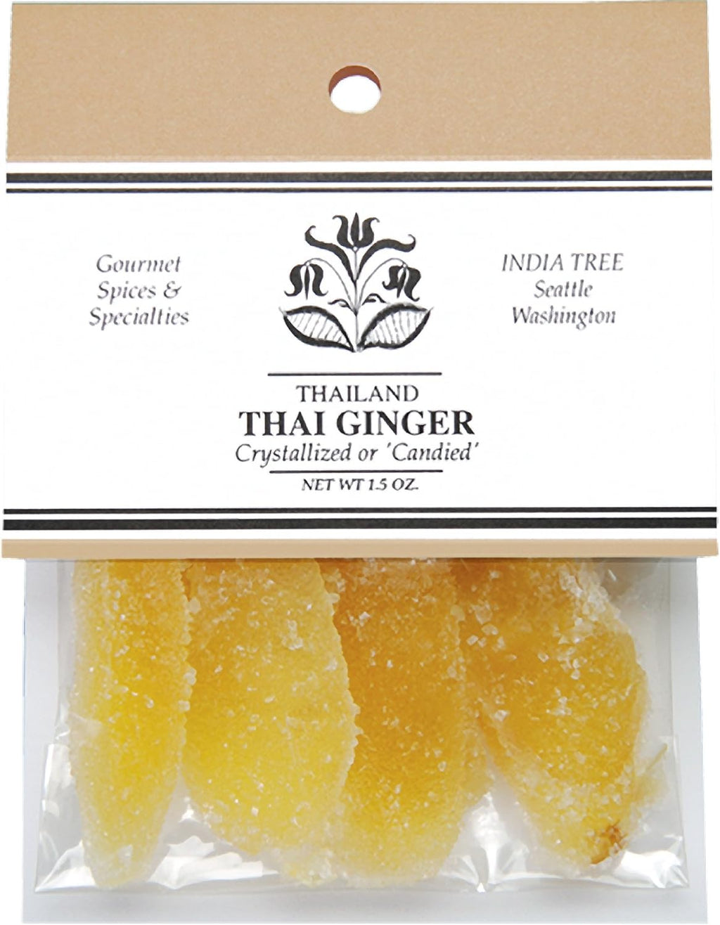 India Tree Ginger Candied Thai, 1.5-Ounce (Pack of 4)