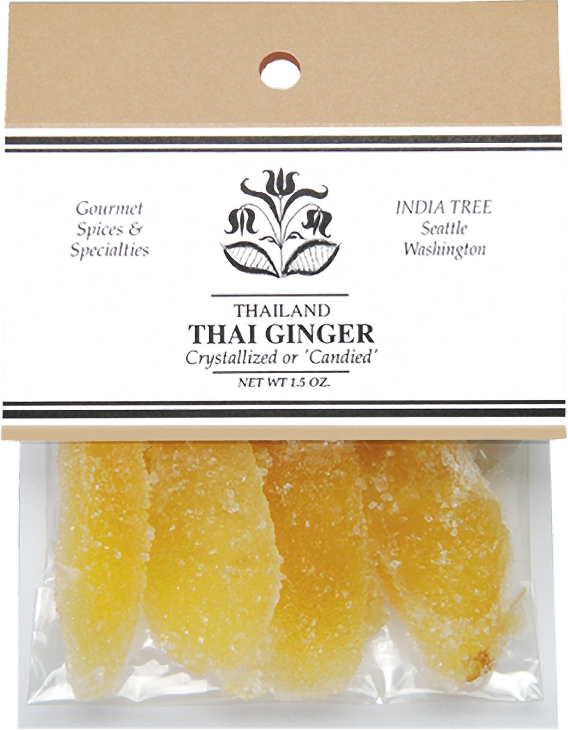 India Tree Ginger Candied Thai, 1.5-Ounce (Pack of 4)