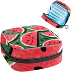 Sanitary Napkin Storage Bag for Women Cute, Feminine Menstruation Pad Holder for Period, Portable Zipper Menstrual Pad Bags Watermelon