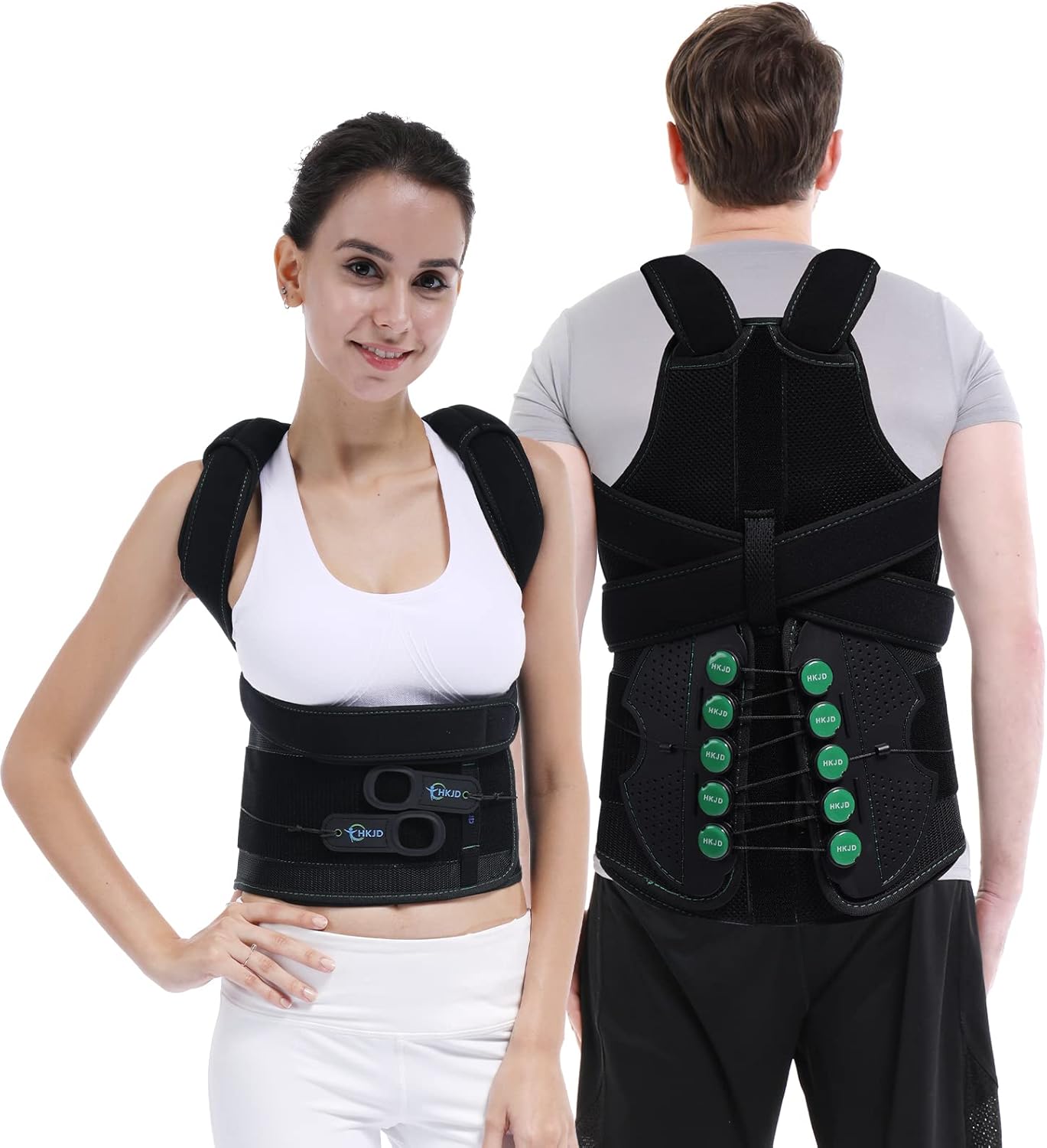 TLSO Thoracic Full Back Brace- Thoracic Lumbar Sacral Orthotic, Compression Fractures, Upper Spine Injuries,Pre or Post Surgery with Hard Lumbar Support for Men and Women (S/M)