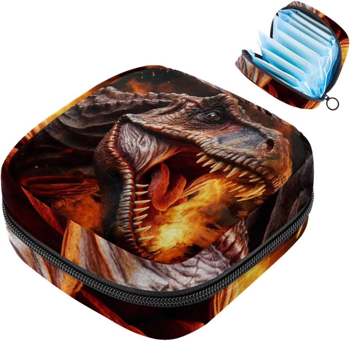 Period Bag,Sanitary Napkin Storage Bag,Ancient Animal Dinosaur,Tampon Bag for Purse, M0pl8pazzwmz, Lt2f2voemyoi