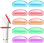 10 PCS Tooth Pastetooth Paste Squeeze, Plastic Toothpaste Tube Squeezer Tool Hanging Kids Toothpaste Dispenser Clip Holder for Bathroom, Suitable for Toothpastes Cream Cosmetics and Paint (5 Colors)