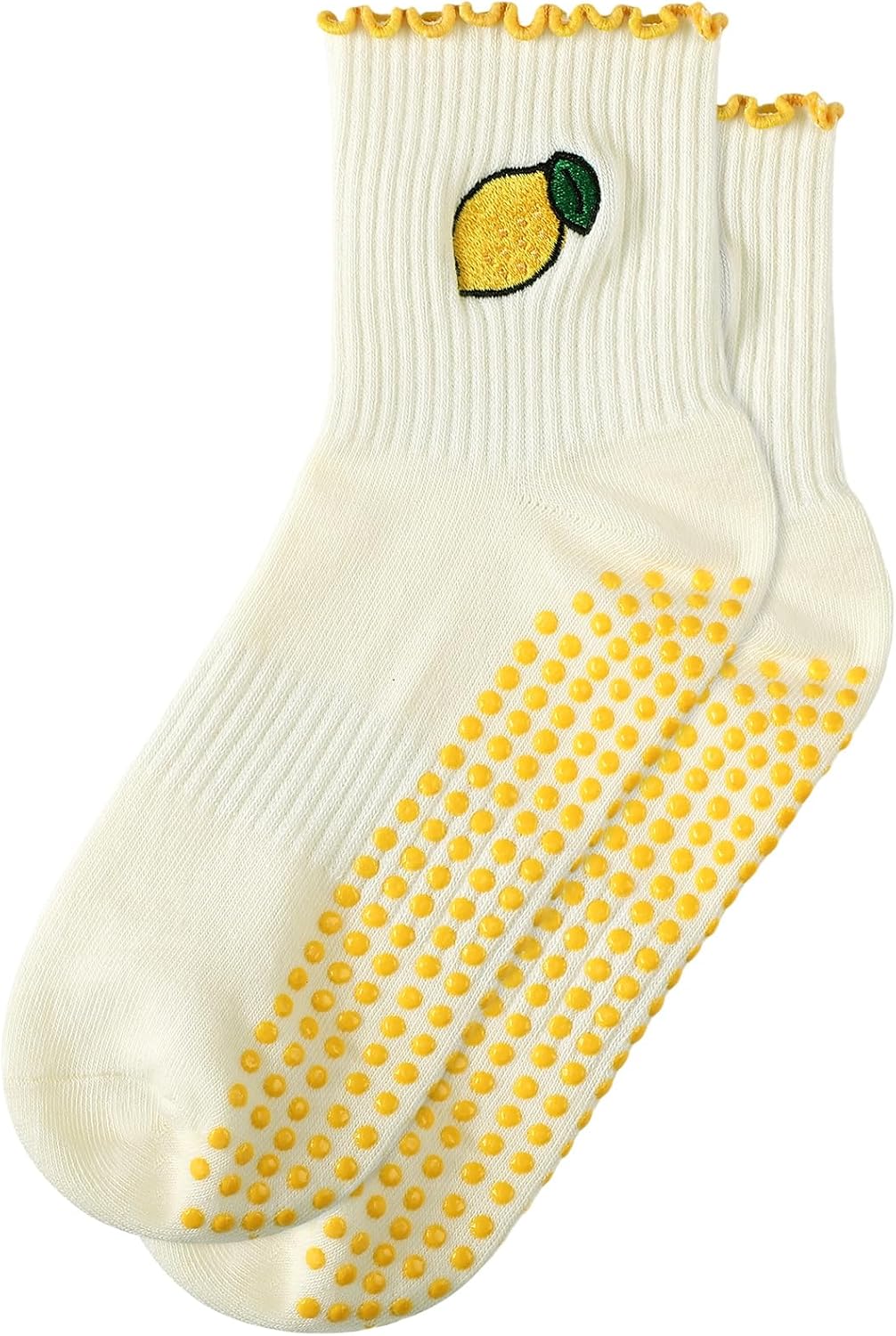 Women Grip Socks Pilates Cute Non Slip Pilates Socks Ruffle Grippy Yoga with Grip Gift for Barre