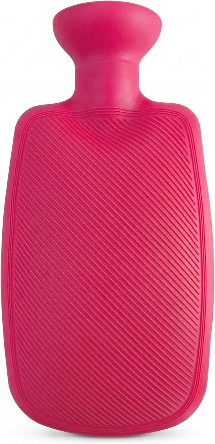 BYVOV Silicone Hot Water Bottle 2L for Pain Relief, Odorless & Leakproof, Long Lasting Heat for Period Cramps, Back, Neck & Muscle Pain, Soft Durable Design (Red)