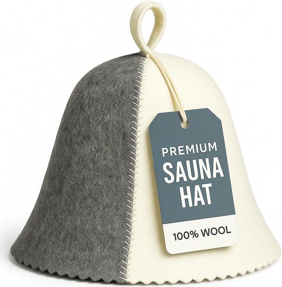 Premium Sauna Hat – 100% Natural Wool, Handmade Sauna Headwear for Men and Women – Eco-Friendly, Breathable