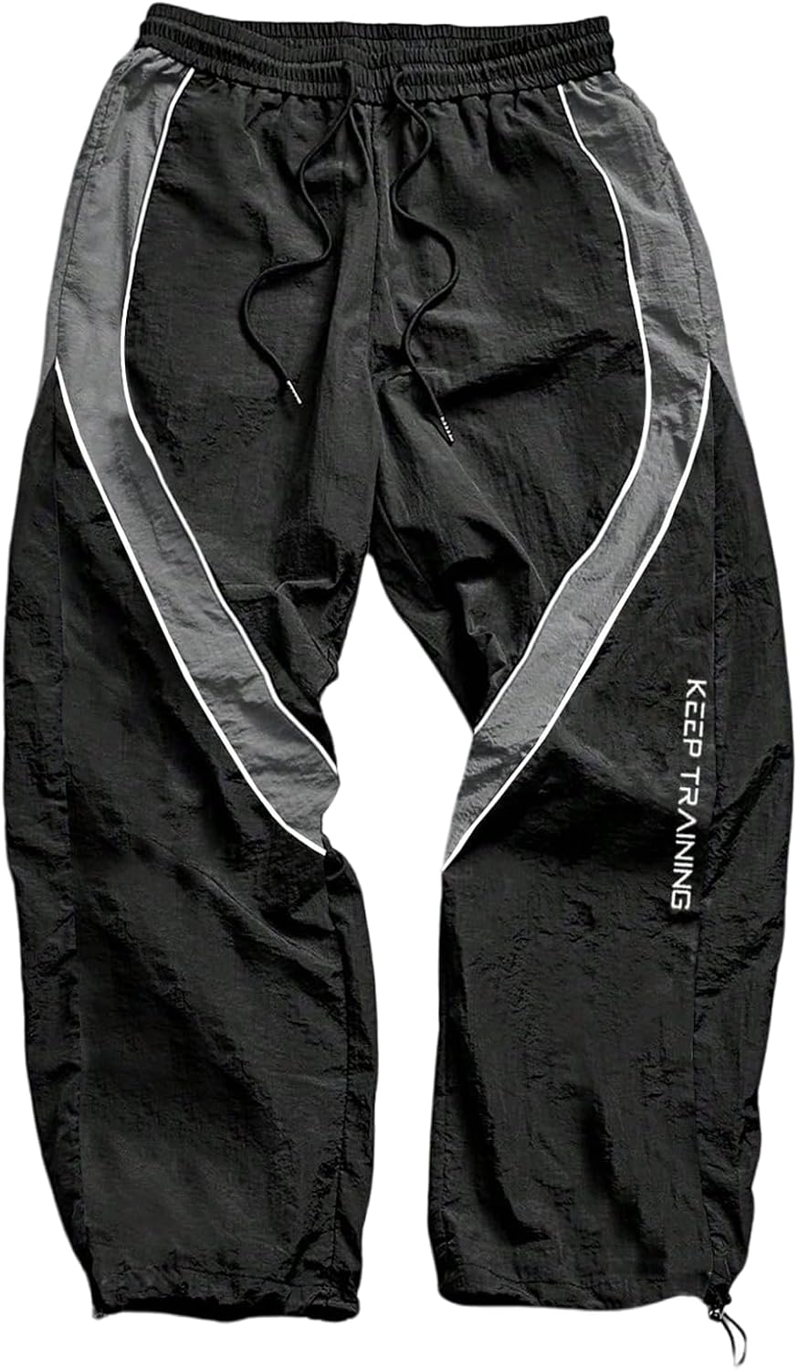 SHENHE Men's Y2k Wide Leg Color Block Baggy Parachute Pants Hip Hop Track Trousers Streetwear