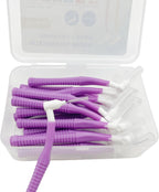 Interproximal Brush, Gum Interdental Brushes, L Angle Reusable Dental Cleaners Brushes,Disposable Oral Dental Hygiene Brush,Dental Toothpick Floss for Braces,Tooth Cleaning Tool (0.7mmPurple, Normal)