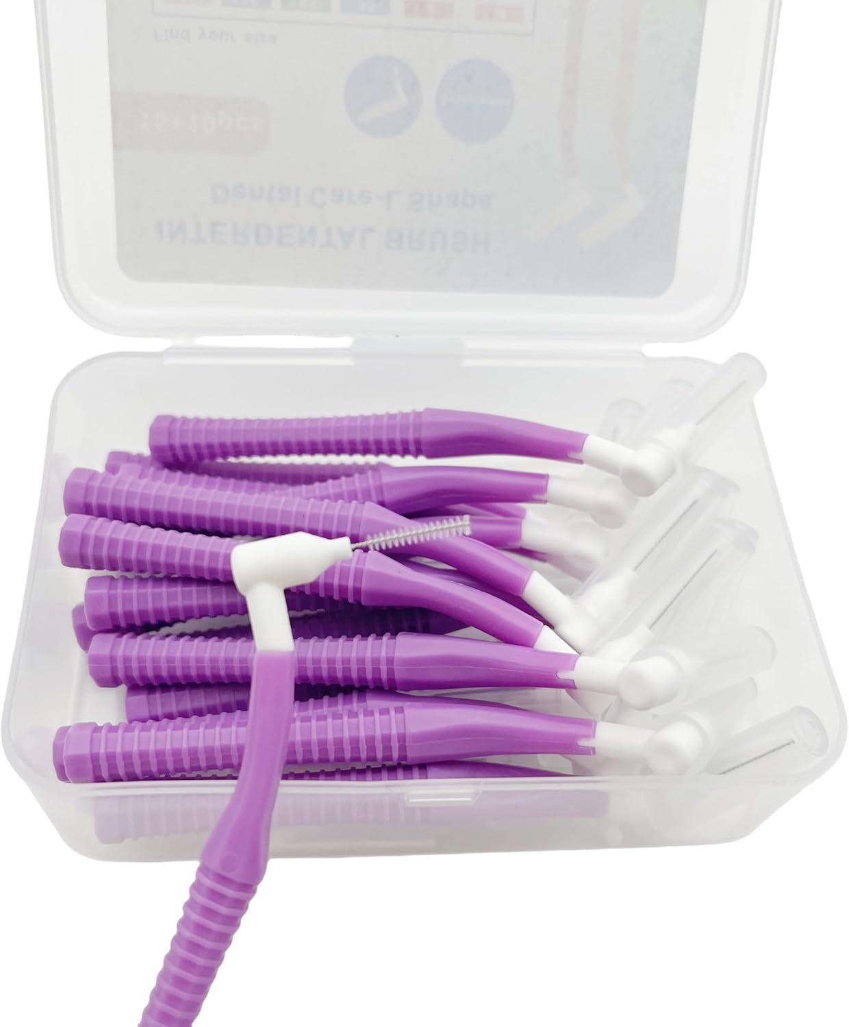Interproximal Brush, Gum Interdental Brushes, L Angle Reusable Dental Cleaners Brushes,Disposable Oral Dental Hygiene Brush,Dental Toothpick Floss for Braces,Tooth Cleaning Tool (0.7mmPurple, Normal)