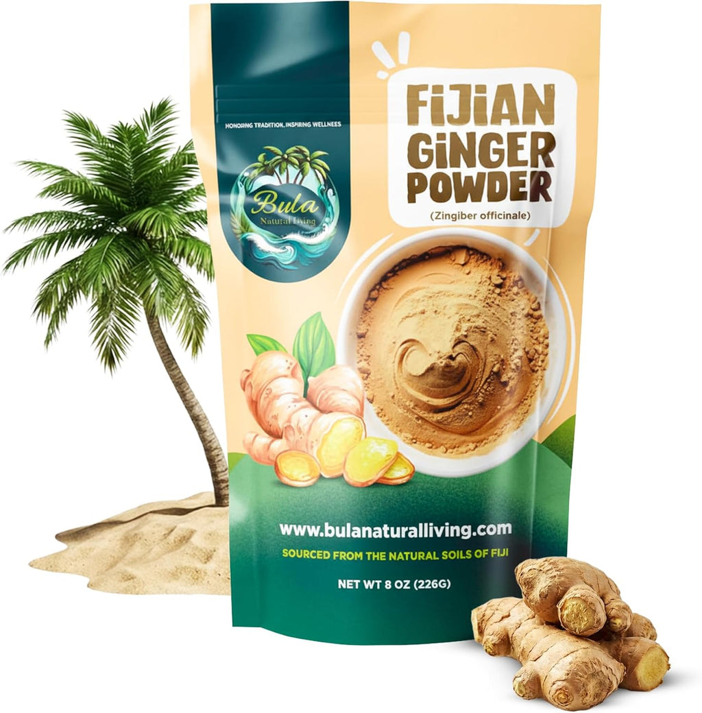 Bula Fijian Ginger Powder 8oz (226g) – Bold Flavor, Natural Heat, Premium Matured Roots, Culinary & Wellness Use