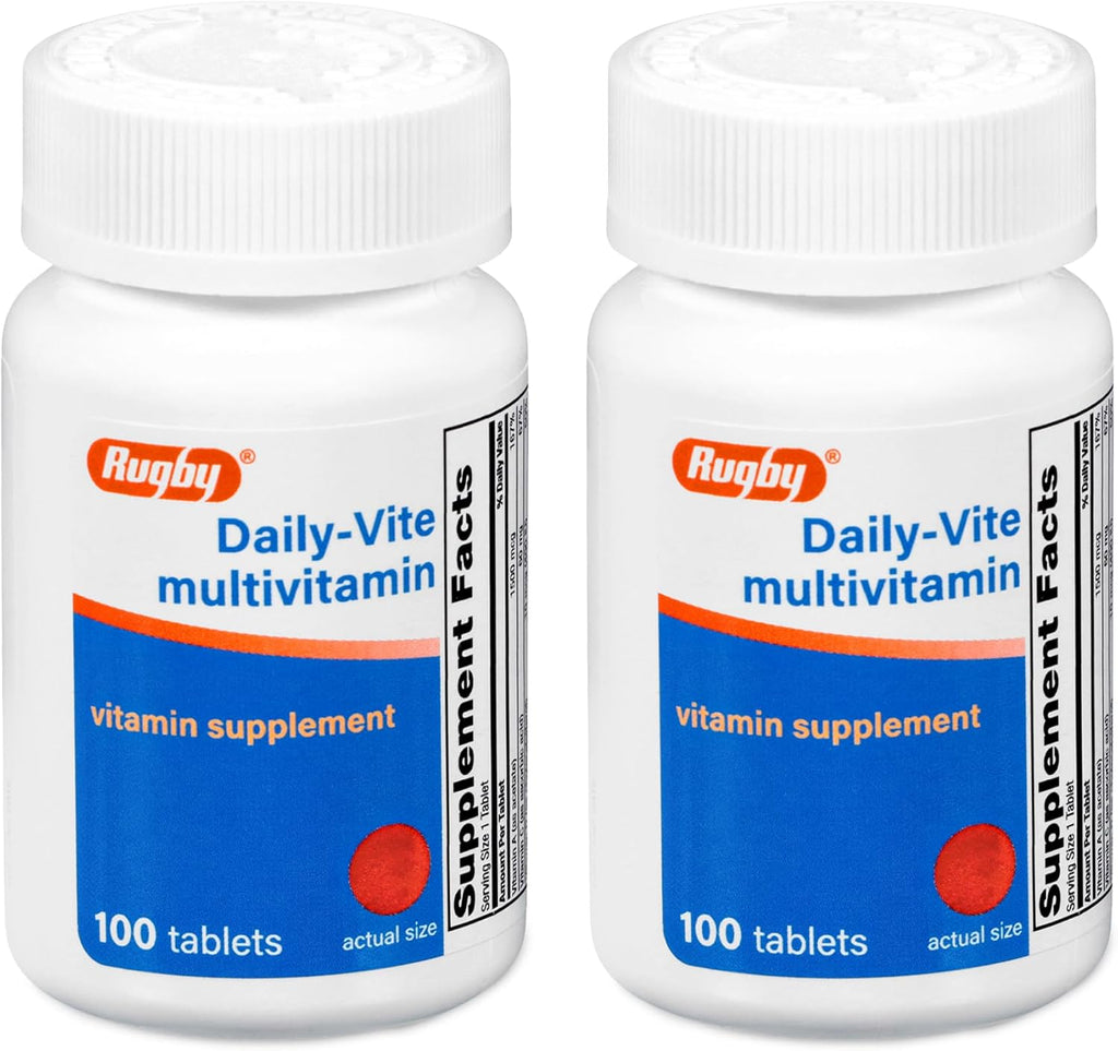 Rugby Daily-Vite Multivitamin - Daily Vitamin Supplement - 100 Tablets (2 Pack)