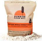 Sunrise Flour Mill Heritage Organic Whole Wheat Flour - 5 lbs | Milled from red hard wheat within 10 Days | Easier to Digest with Less Bloating | No Bleaching | Organic whole wheat bread flour