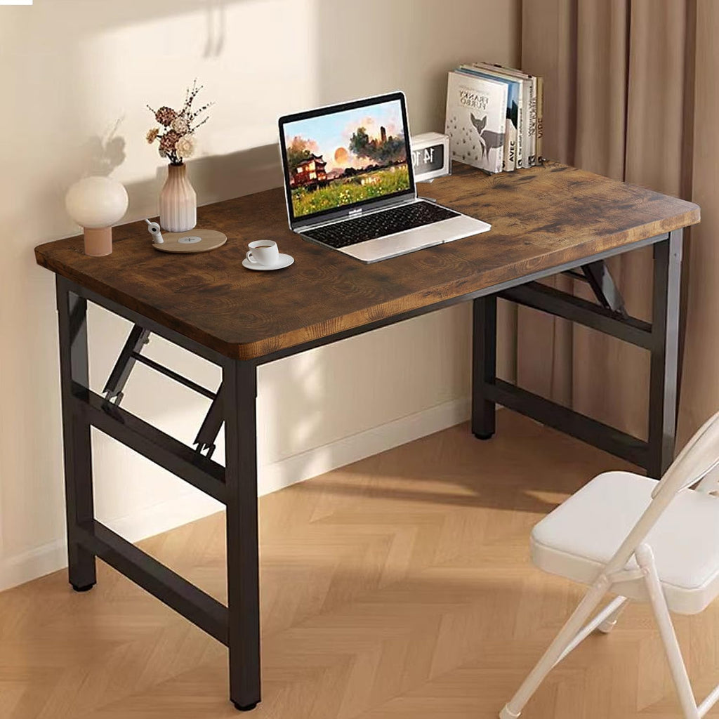 Folding Desk,31.5 Inch No Assembly Folding Computer Desk, Space-Saving Small Desk for Home Office Bedroom Dorm Study, Compact Portable Foldable Laptop Desk