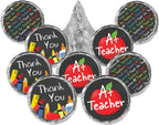 Teacher Appreciation Chocolate Kisses Candy Stickers - Thank You Teacher Stickers - 180 Count