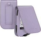 PU Leather Protective Case for Freestyle Libre 3 2 / Libre Reader, Lightweight Shockproof Diabetic Storage Carrying Case with Carabiner Clip and Handle (Lilac Purple)
