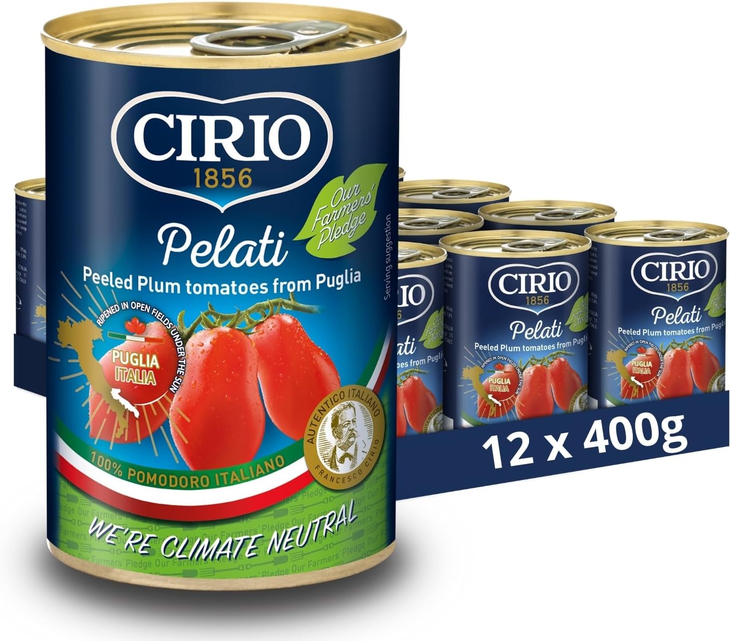 Cirio Peeled Plum Tomatoes 400 g (Pack of 12)