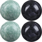 Healifty Baoding Balls Pack of 4-1.4 inch Chinese Balls for Hand, No Chime Chinese Health Exercise Massage Balls (Green,Black)