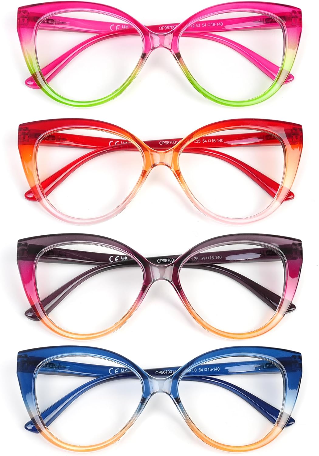 Cat Eye Reading Glasses for Women-Blue Light Reading Glasses for Women Readers with Flexible Spring Hinges, Anti-Glare Readers 1.25+