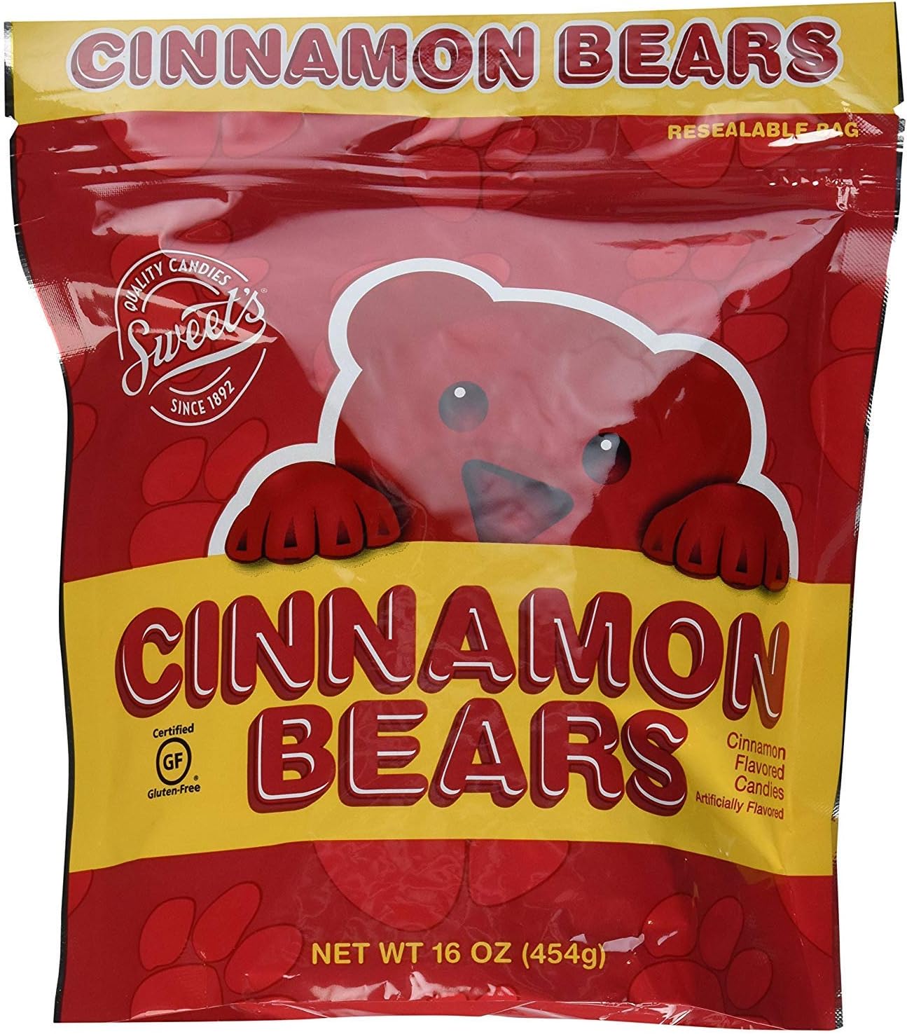 Sweet Candy Company Red Cinnamon Gummy Bears - Hot and Spicy Cinnamon Gummy Candy, Gluten Free Gummies for Kids and Adults, Kosher, Made in the USA - 16 oz Resealable Bags (Pack of 2)