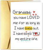 Goroar Sweet Birthday Card for Granddad, Grandpa Father’s Day Card, Fathers Day Gift from Grandchild, I Have Loved You My Entire Life