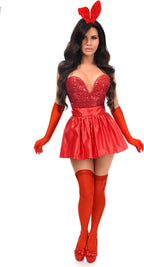 Top Drawer 5 PC Premium Red Bunny Corset Costume (Small)