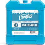 Cool Coolers by Fit + Fresh, XL Cooler Ice Block, Large and Powerful Ice Pack, Perfect for Insulated Cooler, Beach Bag, Backpack Cooler & Travel, 1PK, Blue
