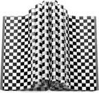 100 Pcs Black & White Checkered Wax Paper Sheets for Food, Wax Paper for Sandwich Wrap, Deli Wraps, Picnic Basket Liners, 8.6 x 9.8 inches