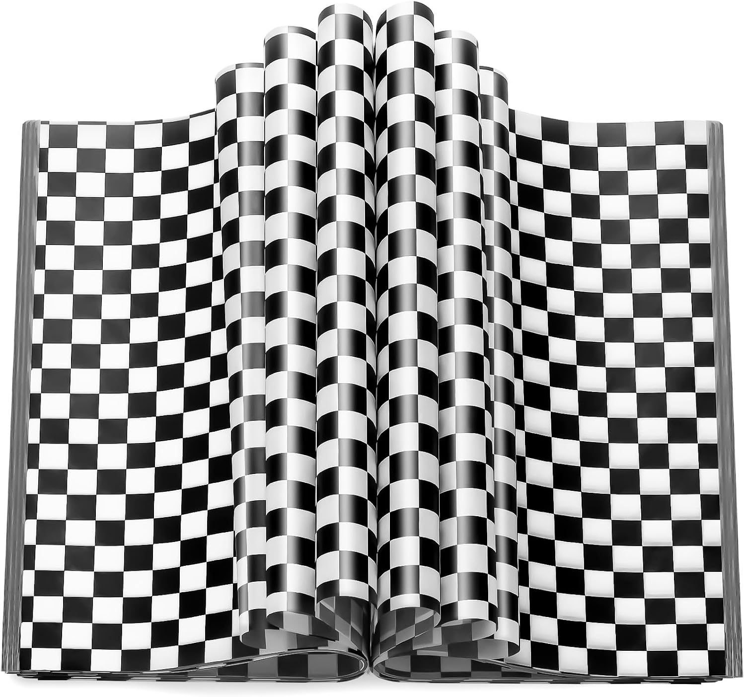 100 Pcs Black & White Checkered Wax Paper Sheets for Food, Wax Paper for Sandwich Wrap, Deli Wraps, Picnic Basket Liners, 8.6 x 9.8 inches