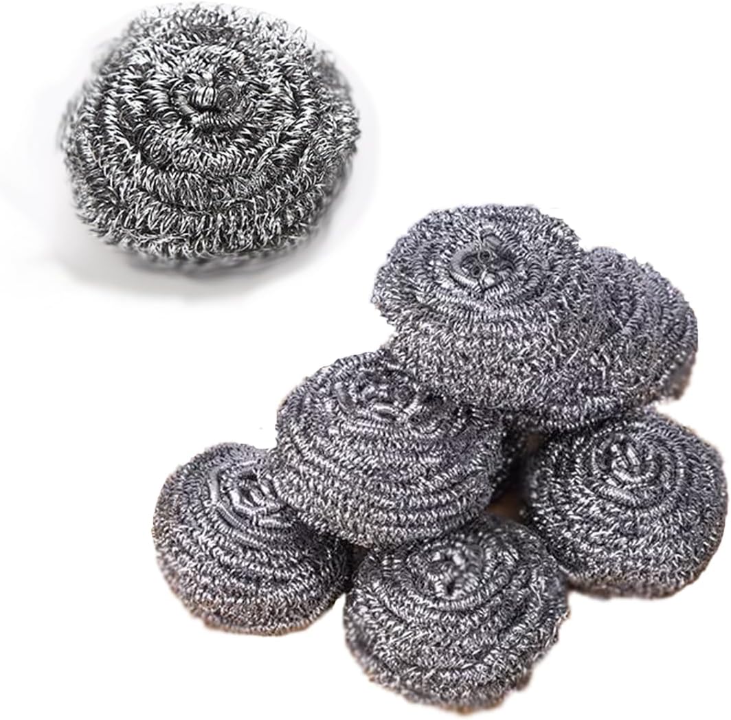 12-Pack Fine Steel Wire Balls Kitchen Stain Removal Dishwashing Pot Brush Steel Wool Wire Scrubber