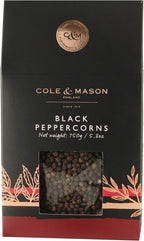 Cole & Mason Gourmet Spice Refill Box - Pairs Well with Chicken, Beef, Pork and More - Peppercorn for Pepper Mill Grinder - Black Pepper 5.3 oz Box