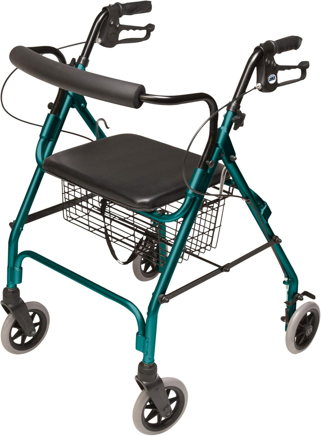 Lumex Walkabout Lite Rollator – Lightweight 14.5 lb. Rolling Walker with Seat for Seniors, Green