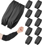 10 Pairs Arm Sleeves Covers PU Oilproof Oversleeves Waterproof Forearm Protector with Elastic Cuffs for Cooking Cleaning Housework