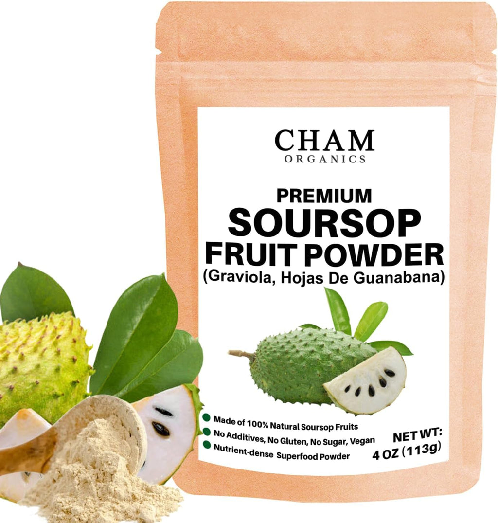Soursop Fruit Powder | 100% Pure Graviola Pulp | Sweet, Tropical Flavor | Smoothies, Drinks & Recipes | 4oz Resealable Pouch