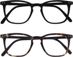 OPULIZE BEX Reading glasses for Women Men, Large Designer Style Sturdy frame with Spring Hinges,Matt Black +2 (Pack of 1)