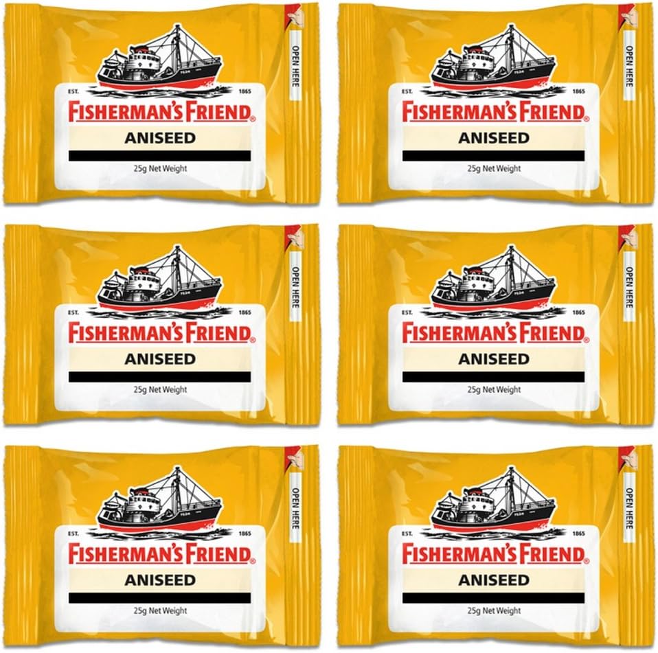 Fisherman's Friend Aniseed Lozenges 25g, (Pack of 6)