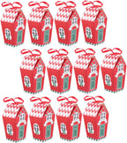 LALADEFIEE 20pcs Christmas Candy Boxes Wrapping Set Red Candy Storage Boxes for Cookies Nougat Snowflake Crisp Holiday Party Supplies