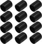 Bonsicoky 12Pcs Round Rubber End Caps 3/4" (19mm) ID Vinyl Flexible Bolt Chair Foot Covers Screw Thread Chair Leg Protectors for Round Tubing Bolt Desk Chair Leg (Black)
