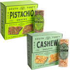 South 40 Snacks Pistachio and Cashew Bars, Extra Crunchy Nut Snack Bar, Simple Ingredients, Honey and Sugar, Unique Delicious Healthy Nut Clusters(40g Bar, Pack of 12)