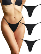 KUKU PANDA Cotton Thongs for Women Sexy Seamless Woman G String Panties 3 Pack Set