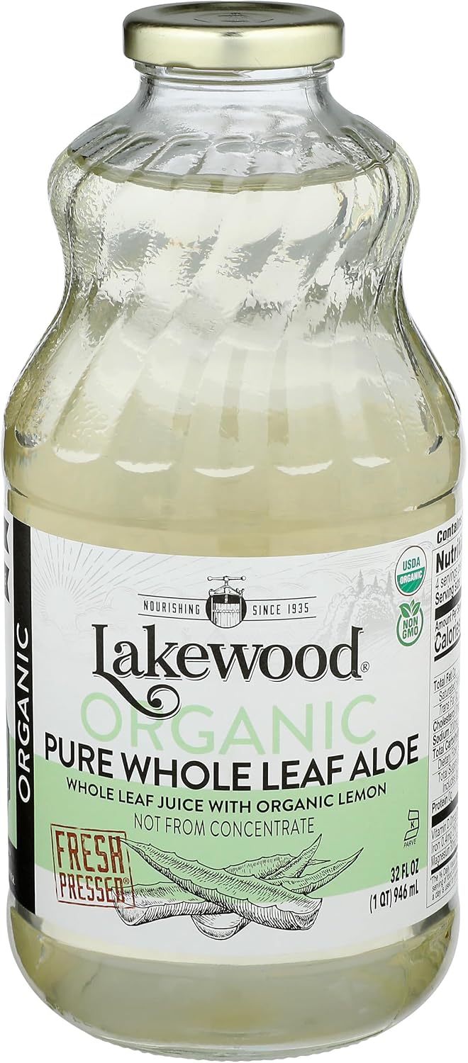 Lakewood, Organic Aloe Vera Leaf Juice, 32 Fl Oz (Pack of 1)
