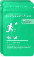 The Good Patch Muscle Pain Relief Patches, Natural Patch with Menthol, Lavender, Arnica and Aloe Vera, Sustained Release, Plant Powered Wearable Wellness, for Back, Neck, Arms, Legs (8 Total Patches)