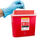 Sharps Container Large - Sharps Containers for Home Use and Labs - Portable Needle Disposal and Travel Size Biohazard Bin - 5 Quart (Pack of 1)